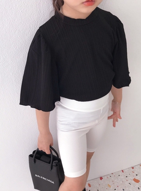 Ly:dia▶BabyWe韩代童装女童夏舒爽透气不粘汗薄款木耳边半袖上衣