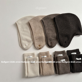 Digreen▲BabyWe韩国代购柔软羊毛混纺护耳帽宝宝冬季针织帽子