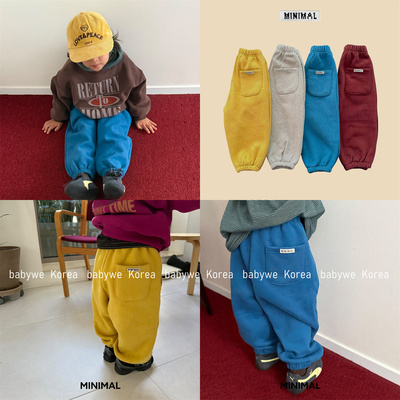 minimal加绒加厚保暖口袋卫裤