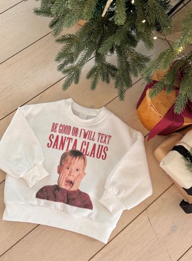 Bailey▲BabyWe韩国代购童装冬季儿童趣味卡通氛围感加绒卫衣