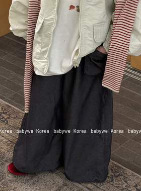 包邮▶bebenous主理人品牌26春新柔软松弛带腰包儿童宽松阔腿长裤