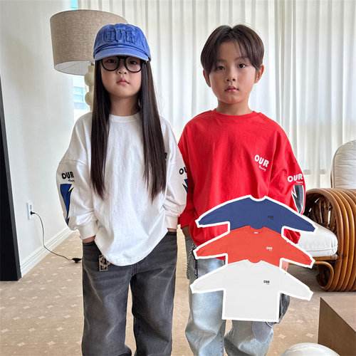 竞速中性运动风闪电LOGO长袖t恤