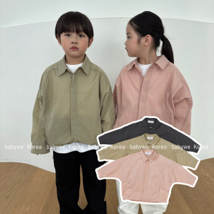 OUR▶BabyWe韩国代购26春季新薄款轻便脆糖面料宽松翻领夹克外套