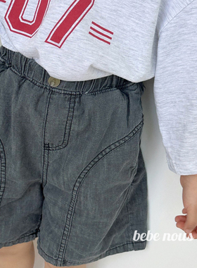 HANS▲BabyWe韩国代购童装男女童纯棉薄款宽松牛仔短裤五分裤