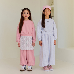 純棉字母衛(wèi)衣中縫衛(wèi)褲 ellymolly 女童短款 套裝 BabyWe韓代童裝