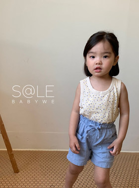babywe短裤棉麻休闲裤口袋裤子
