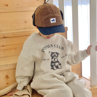 Bailey▲BabyWe韩国代购童装冬季可爱小狗图案时髦好穿加绒卫衣