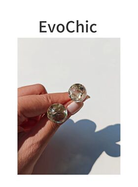 天然黄阿赛耳钉极简耳环