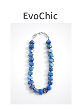 天然异形不规则青金石项链原创设计方糖天然青金石项链