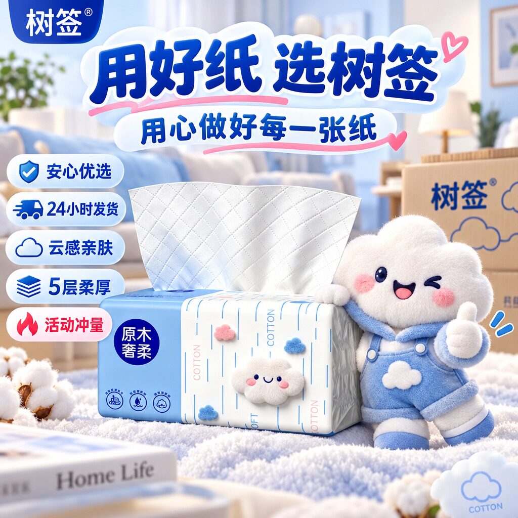 【新品冲量】树签云柔五层臻厚家用厨房清洁大包2元小商品1包