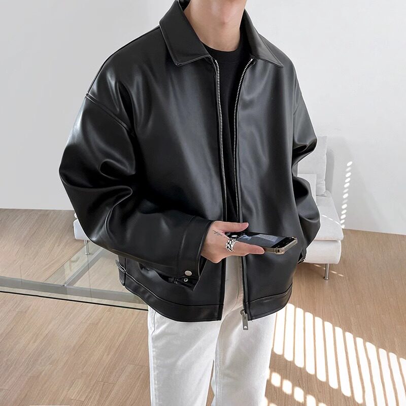 痞帅皮衣外套男士春秋季新款潮流韩版PU皮休闲棒球服机车夹克
