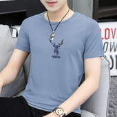 短袖 印花体恤 夏季 t恤男2025圆领上衣服潮流凉感半袖 打底衫