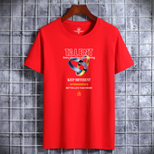 男士 男装 t恤短袖 加肥加大码 宽松圆领胖子潮流运动汗衫 夏季