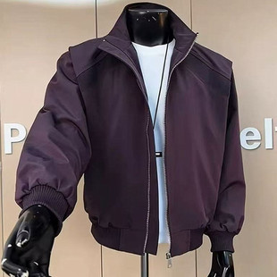 美式飞行员夹克男款春秋季廓形痞帅工装外套高级感短款立领棒球服