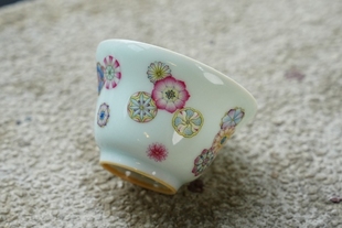 景德镇宝蕴阁手绘珐琅彩皮球花福禄杯全手工主人杯品茗杯功夫茶杯