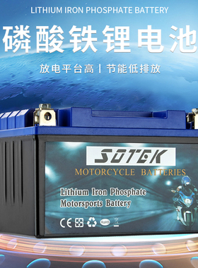 SOTEK 首锐摩托车启动磷酸铁锂电池包邮
