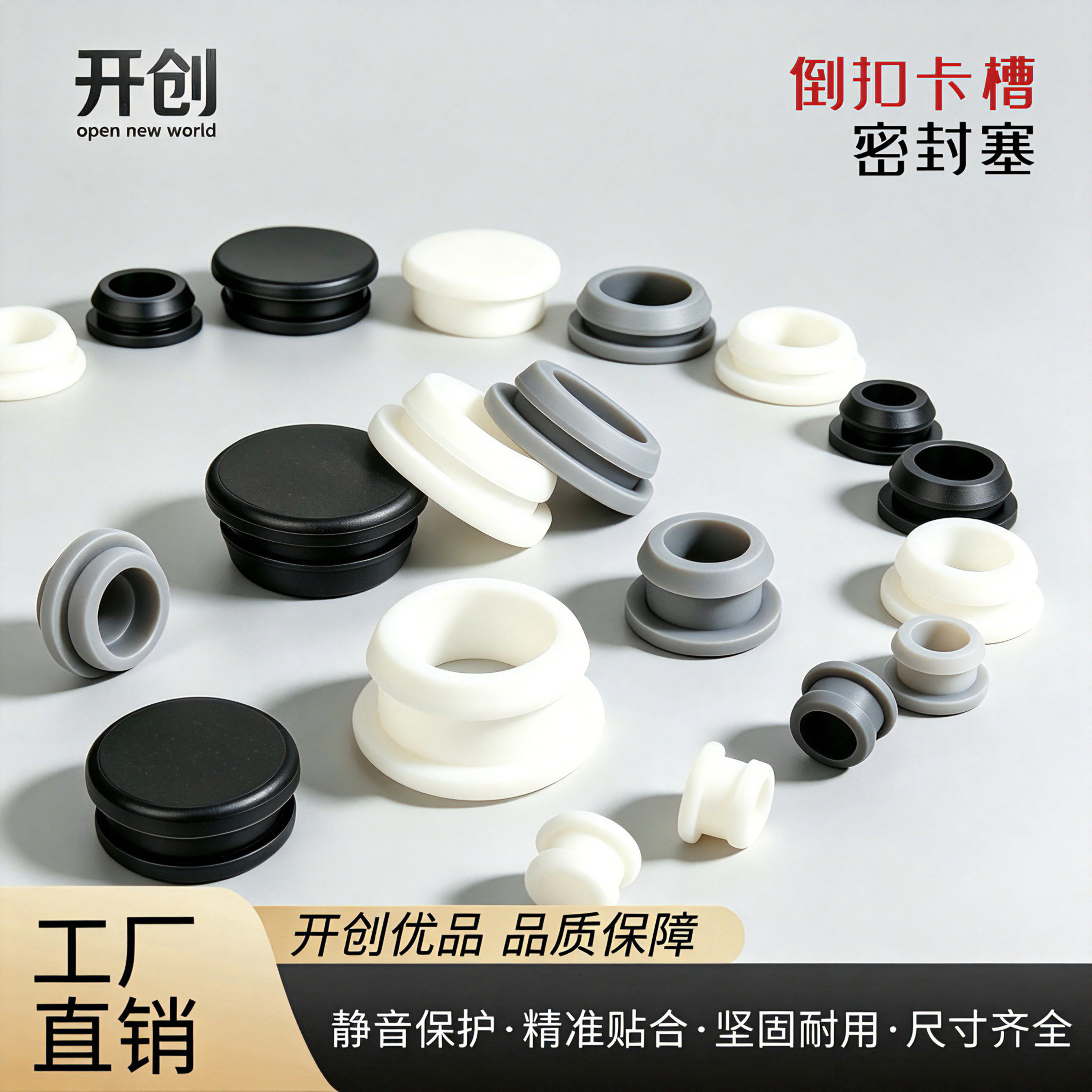 实心硅胶塞倒扣卡槽塞空心硅胶堵孔塞堵头耐高温密封橡胶塞堵头