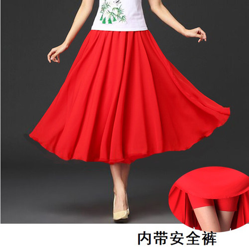 春夏中老年女装百褶裙大摆跳舞