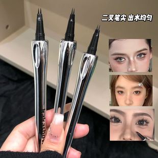 根根分明！二分叉水眉笔防水持久不脱色自然立体野生眉极细眼线笔