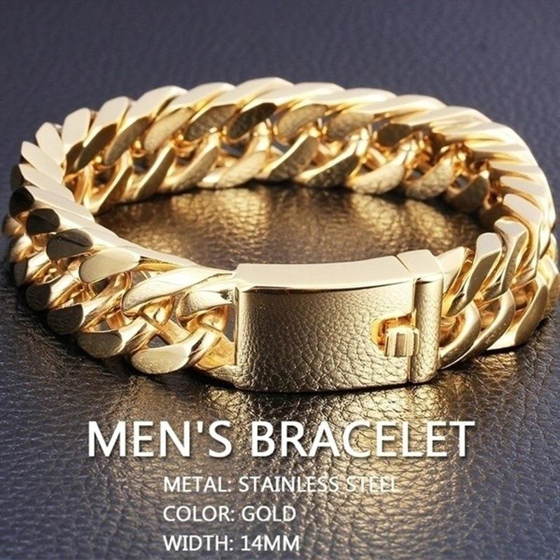 Fashion Gold-plated Bracelet Personality Charm Men Double Bu