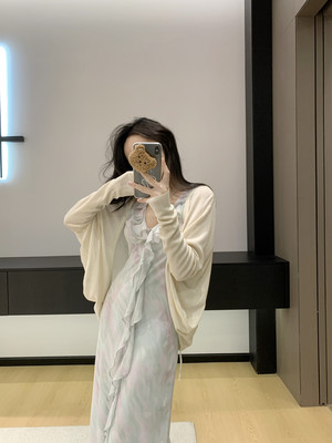 松驰感夏季度假风防晒衣宽松气质蝙蝠袖长袖百搭薄款空调针织开衫