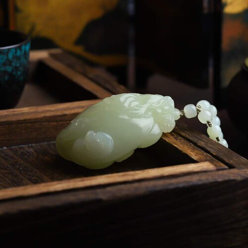 玉器供应链工艺品天然新疆和田玉黄口料老料玉石青黄玉龙龟手把件