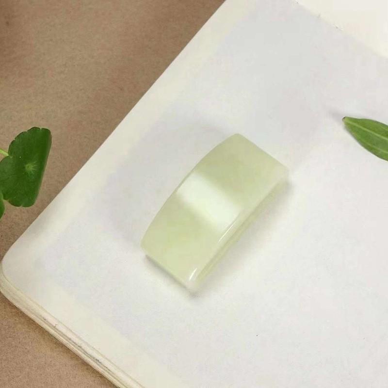 和田玉白玉素面@皮带扣送证书