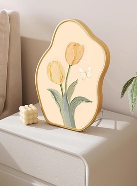 法式奶油风花卉卧室床头桌面肌理摆件画高级感餐厅客厅治愈系摆台