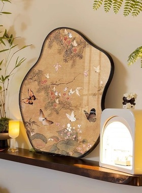 厂家严选百蝶图桌面装饰画中古风复古艺术卧室挂画小众桌面摆画电