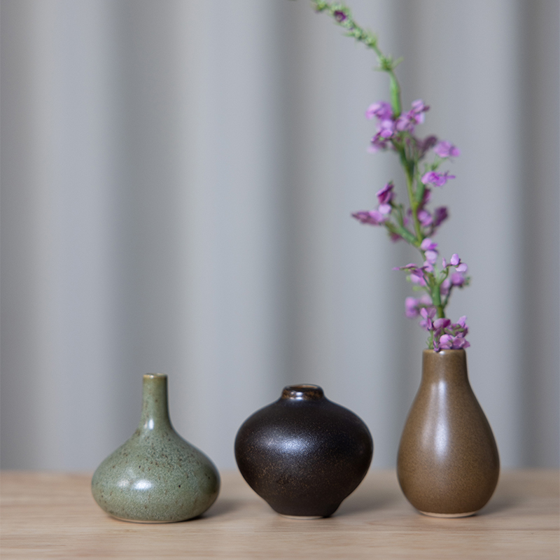 丹麦Ferm living Komo Mini Vase迷你花瓶三件套小摆件装饰禅意