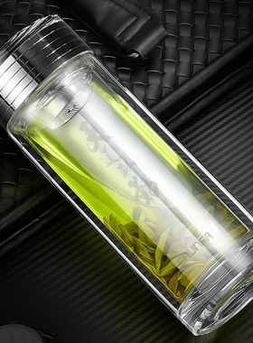 SF顺发  天道酬勤玻璃杯双层隔热男女士泡茶茶水分离送礼高端办公