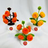 扭扭棒小柿子小盆栽柿柿如意创意手工diy花束新年节日活动送礼物