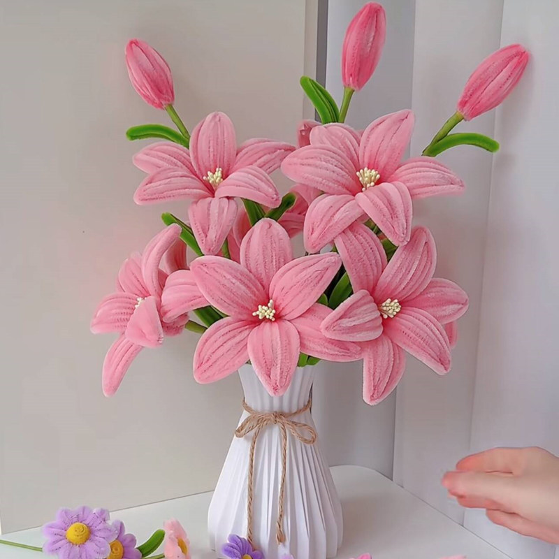 百合扭扭棒材料包花束手工创意diy母亲节教师节情人节送礼物摆件