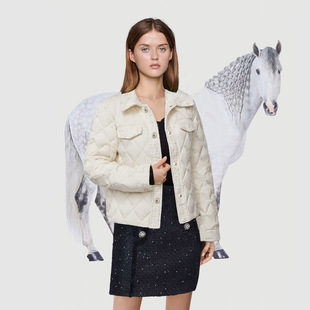 2025新款小香风羽绒服女式冬季短款保暖白鸭绒女装老钱风时尚气质