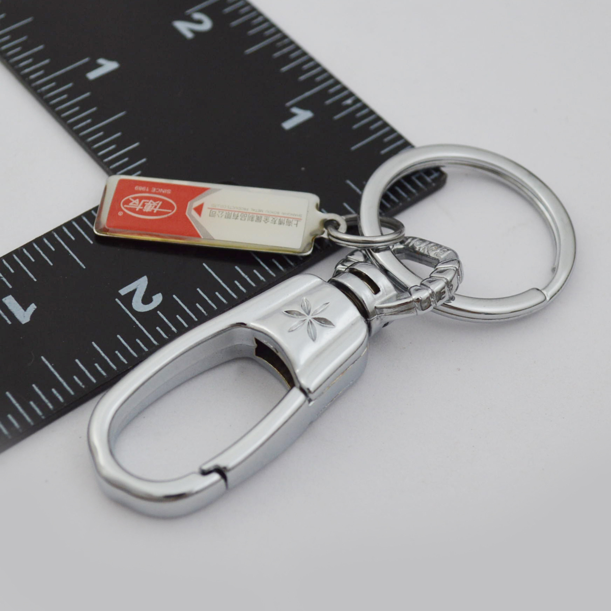 博友尖角菱形扣汽车钥匙链金属钥匙扣创意男士女士腰挂礼品国货