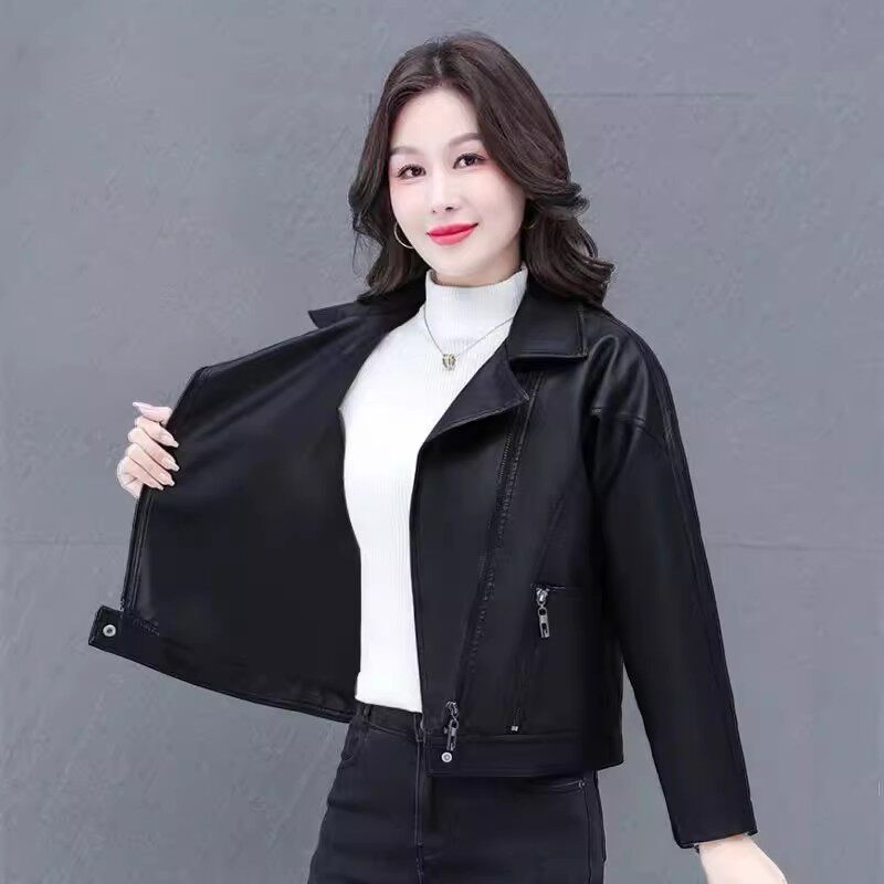 加绒宽松机车潮流女士2025秋冬季新款韩版大码皮夹克保暖皮衣外套 - 淘宝联盟商品