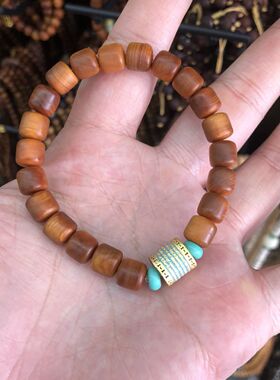 太行天然崖柏手串老料陈化料文玩佛珠手链念珠桶珠单圈礼品