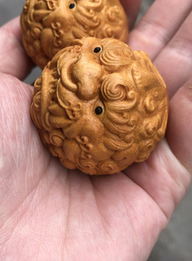 黄金檀木作福龙手把男士随身把玩有求必应实木文玩盘玩工艺品