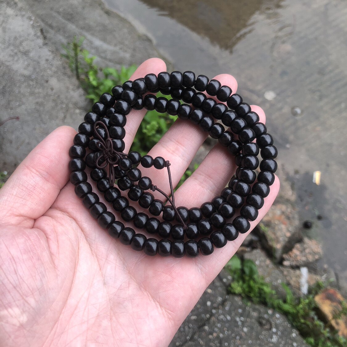 非洲黑檀木乌木紫光檀手串佛珠108颗念珠手链木作文玩珠串礼品