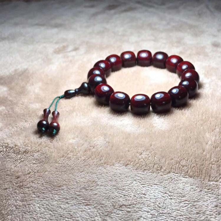 正宗印度小叶紫檀1.3×1.4老料老形珠桶珠枣珠手串佛珠男女款