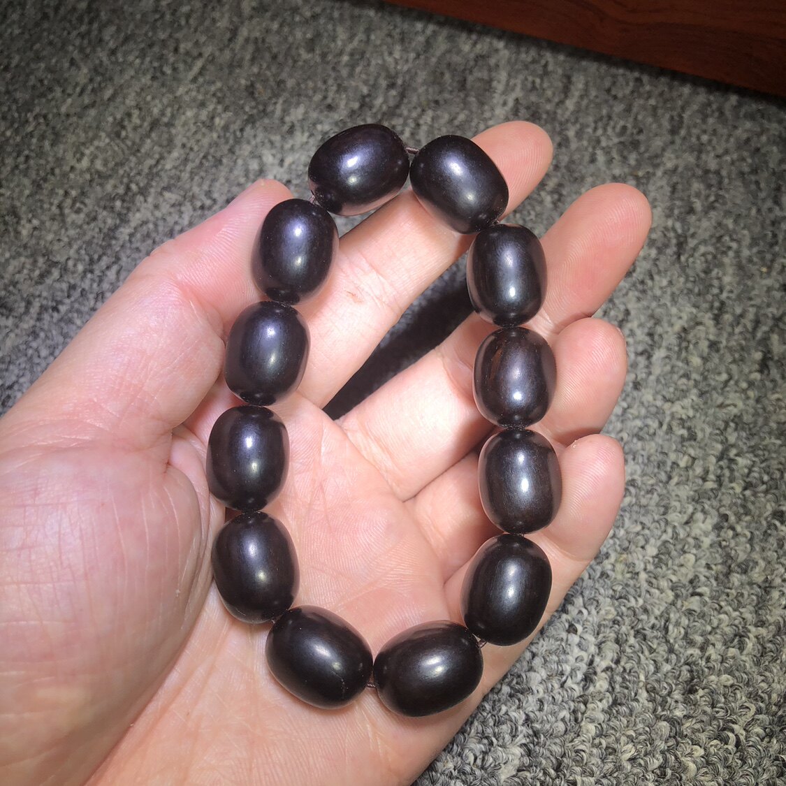 非洲黑檀木乌木紫光檀手串枣珠腰鼓珠男款佛珠手链木作文玩礼品