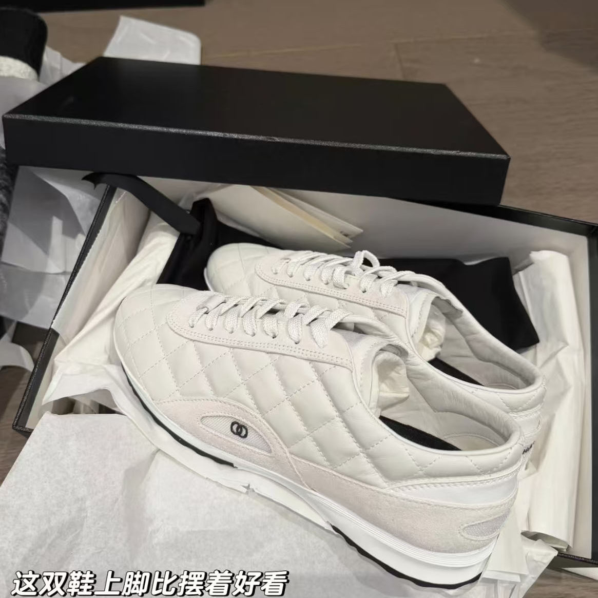 小香风菱格休闲运动鞋平底小白鞋