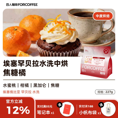 四人焦糖橘埃塞手冲咖啡豆227g