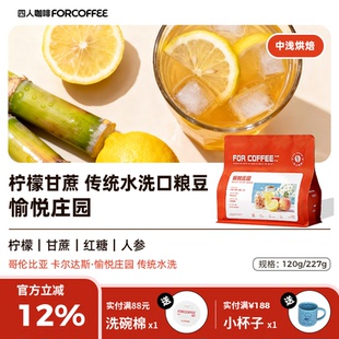 四人新品愉悦庄园哥伦比亚卡斯蒂略传统水洗浅烘精品手冲120/227G