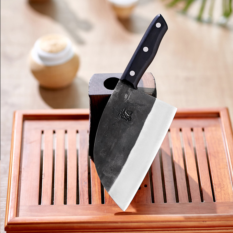 楚家刀手工锻打圆头刀老头刀家用切片小菜刀切肉刀野外厨房刀具