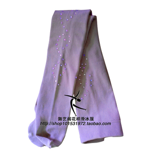舞艺阁花样滑冰裤袜滑冰连裤袜包冰鞋连裤带钻滑冰裤袜HBF1563-1