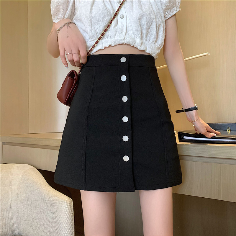 Real price new single breasted A-line skirt for women