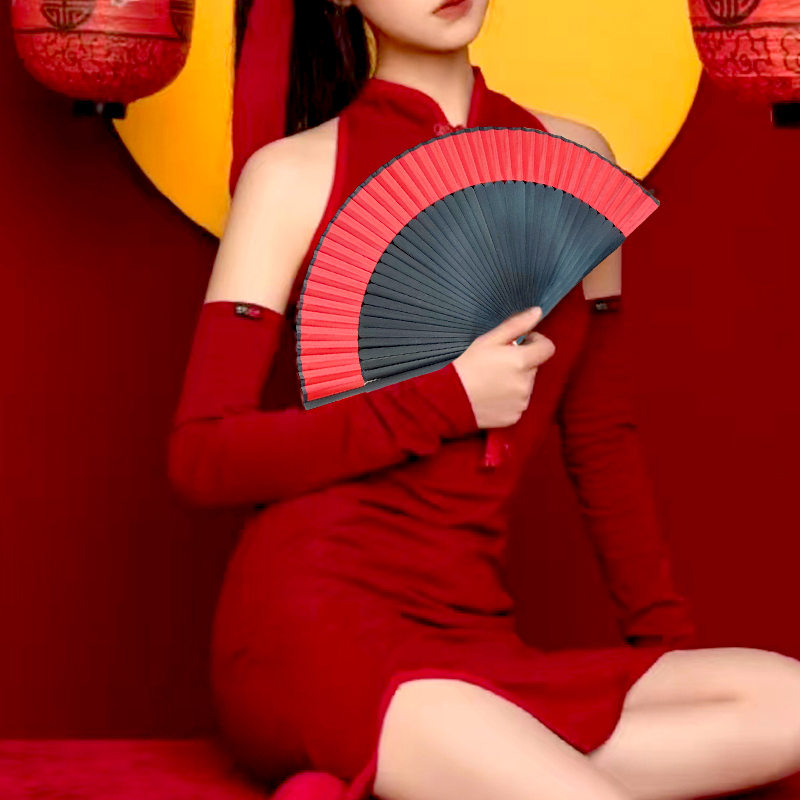 夜上海红扇中国风旗袍舞蹈素扇