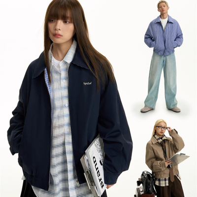 潮牌翻领秋季宽松双面穿夹克简约