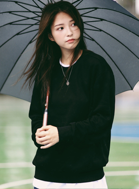 PSO Brand 秋季纯棉纯色男女情侣潮牌无帽圆领百搭运动休闲卫衣